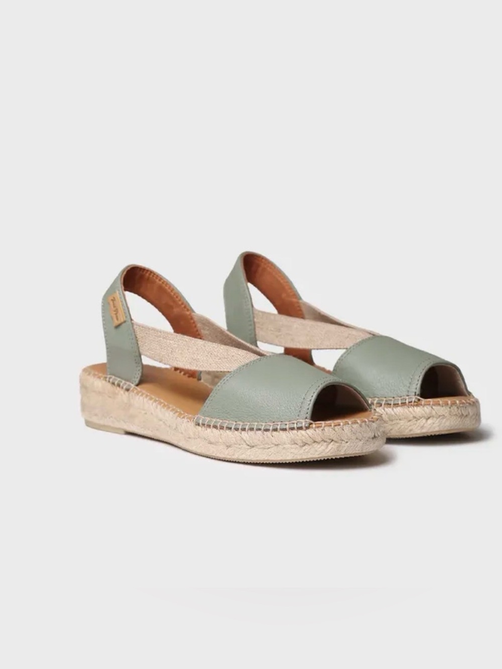 Toni Pons Etna Flat Leather Espadrille Sandal Mint Size 37